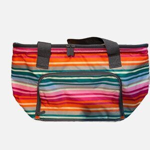 NEW Thirty-One Lollipop Stripe Family Picnic Thermal Insulated Cooler Bag With Z